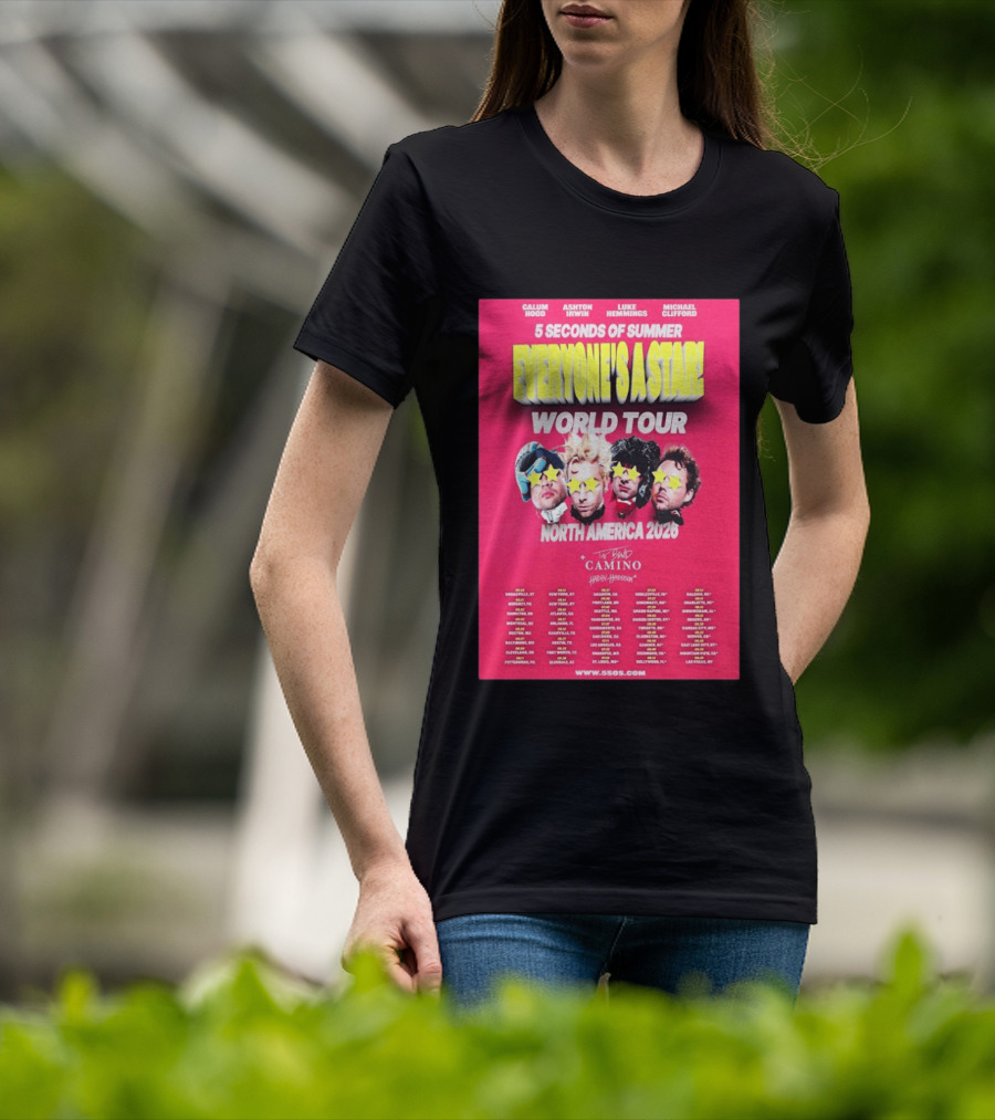 5 Seconds Of Summer Everyone's A Star World Tour North America 2026 Haiden Henderson T-Shirt