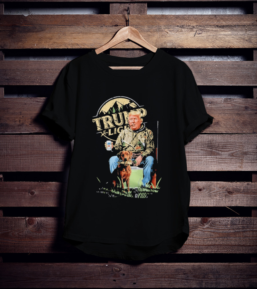 Trump Light Countryside Hunting With Dog And Beer T-Shirt