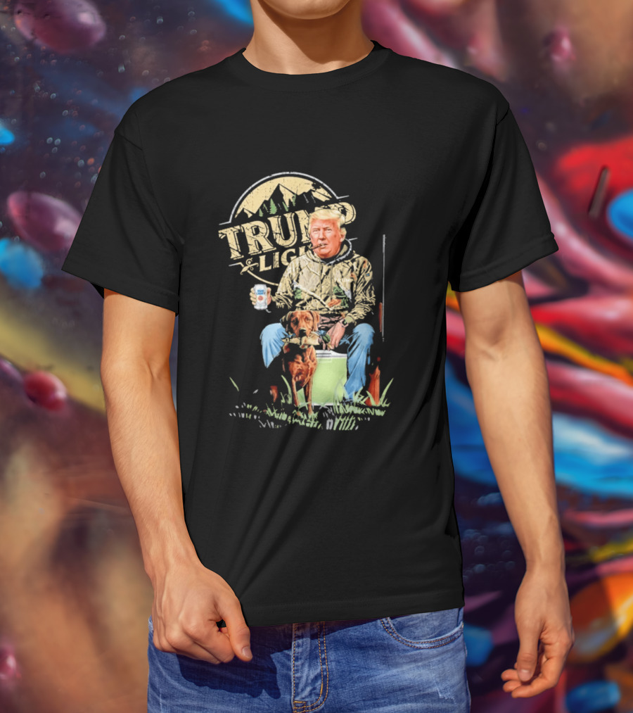 Trump Light Countryside Hunting With Dog And Beer T-Shirt