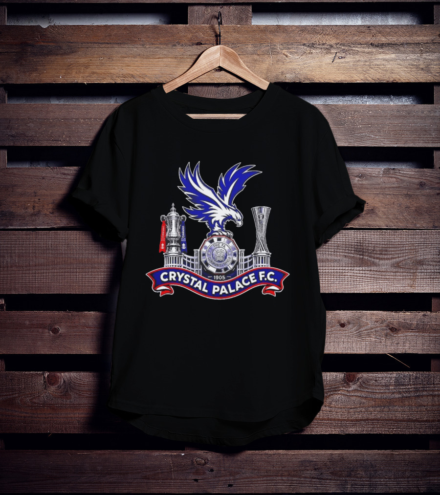 Crystal Palace FC FA Community Shield 1905 Emblem With Trophies And Eagle T-Shirt