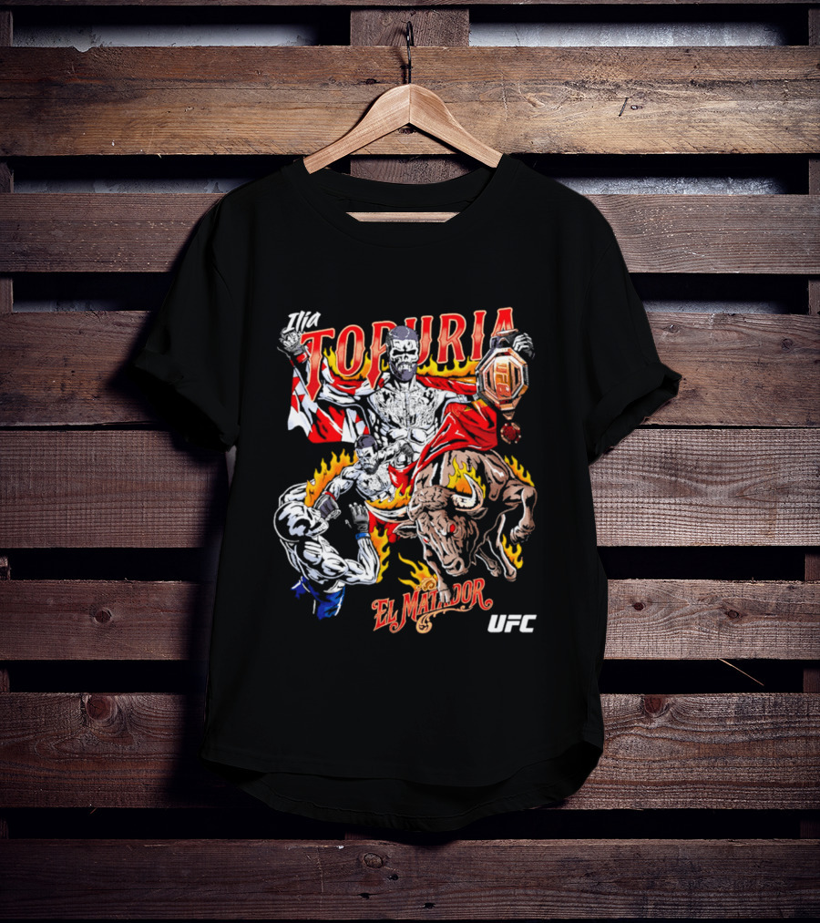 Ilia Topuria UFC El Matador Bullfighter Hand Drawn T-Shirt