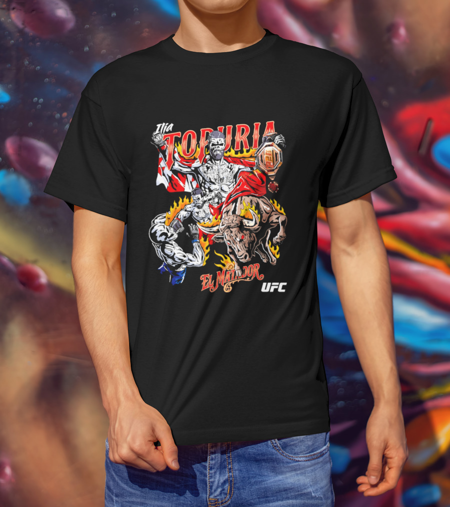 Ilia Topuria UFC El Matador Bullfighter Hand Drawn T-Shirt