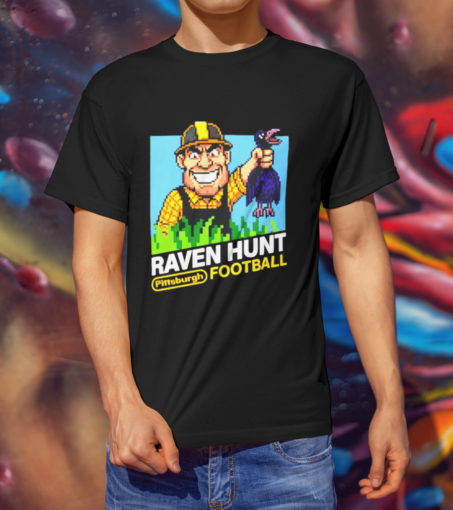 Raven Hunt Pittsburgh Football 8bit Game T-Shirt