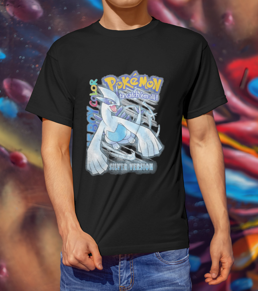 Pokémon Silver Version Game Boy Color Lugia Ta Catch 'Em All T-Shirt