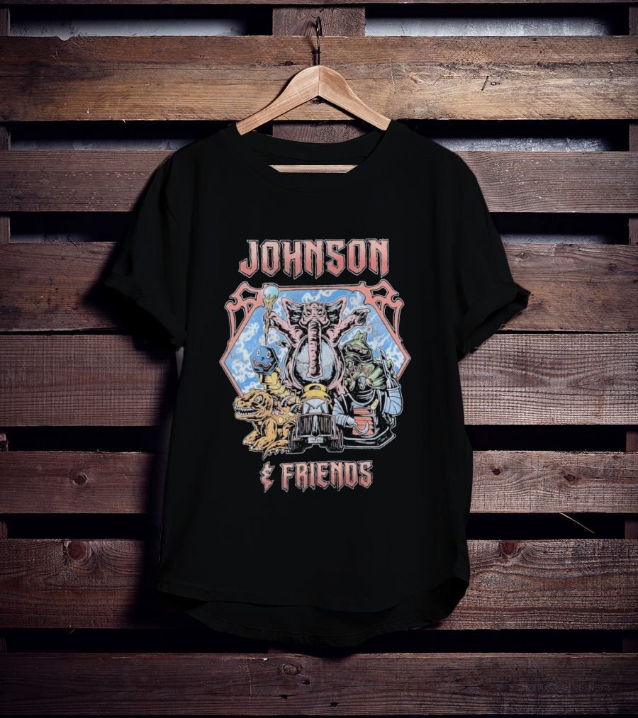 Johnson And Friends Elephant Dinosaur Robot Cartoon T-Shirt