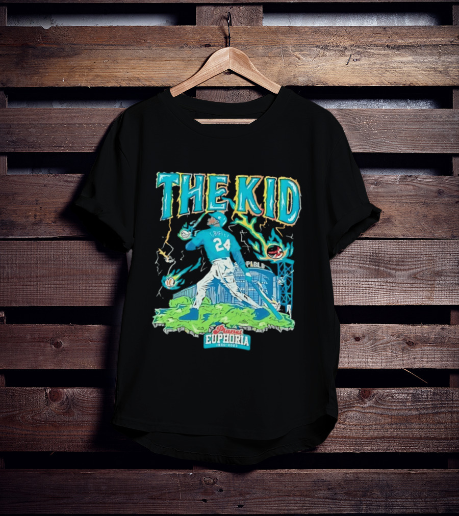 Ken Griffey Jr Seattle Mariners The Kid 24 Planet Euphoria Retro Baseball T-Shirt
