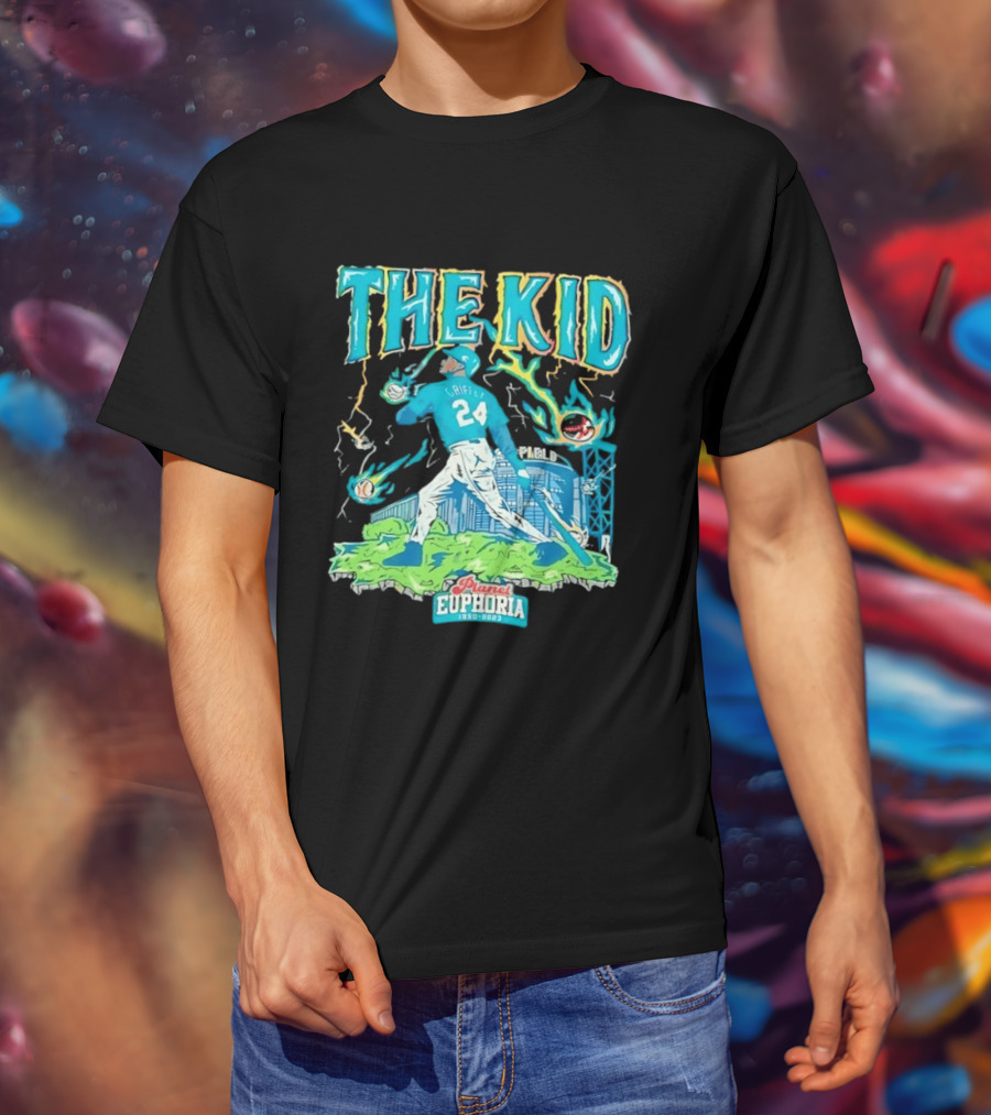 Ken Griffey Jr Seattle Mariners The Kid 24 Planet Euphoria Retro Baseball T-Shirt
