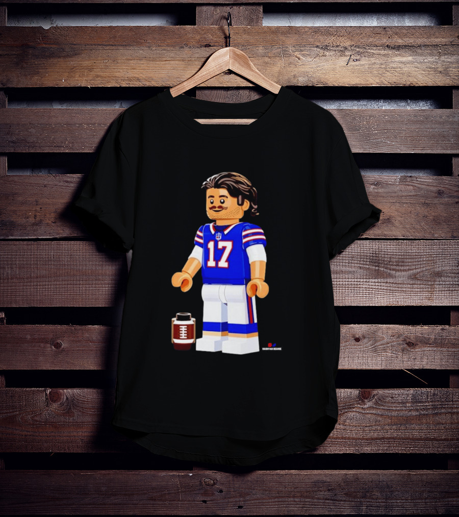 Lego Josh Allen Buffalo Bills 17 Quarterback Minifigure Football Fan Collectible T-Shirt