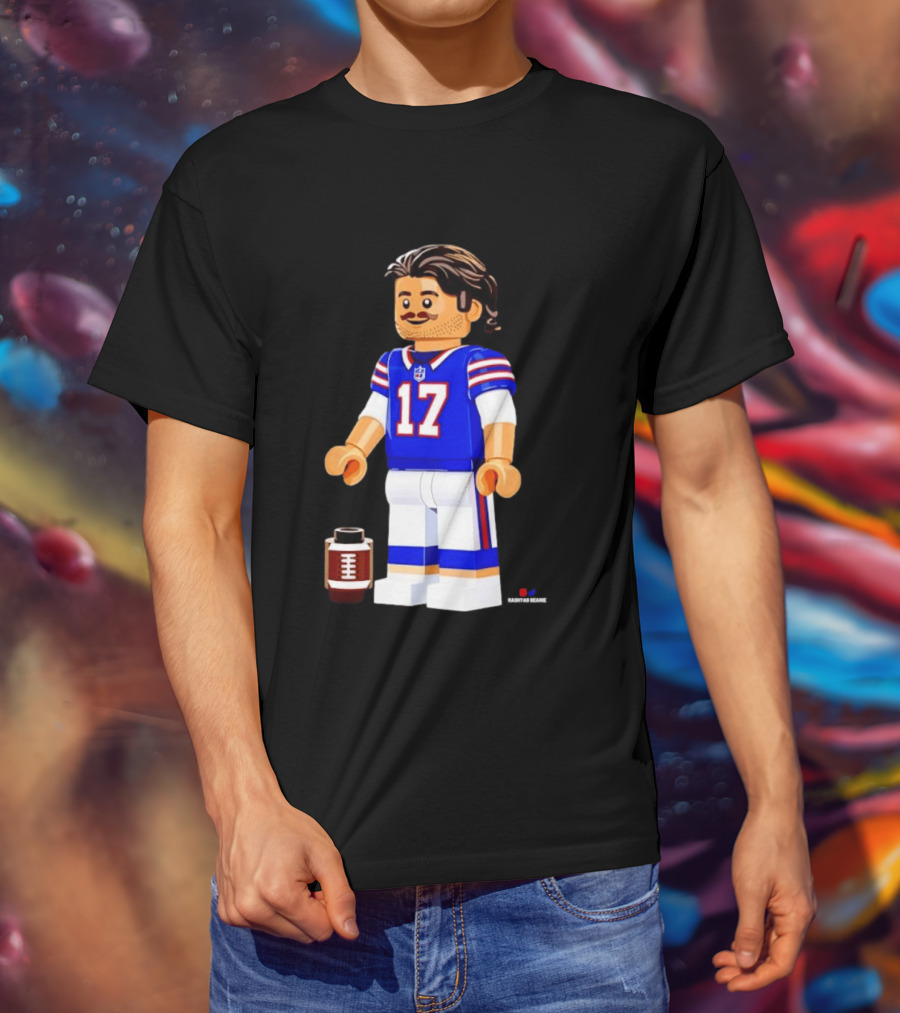 Lego Josh Allen Buffalo Bills 17 Quarterback Minifigure Football Fan Collectible T-Shirt
