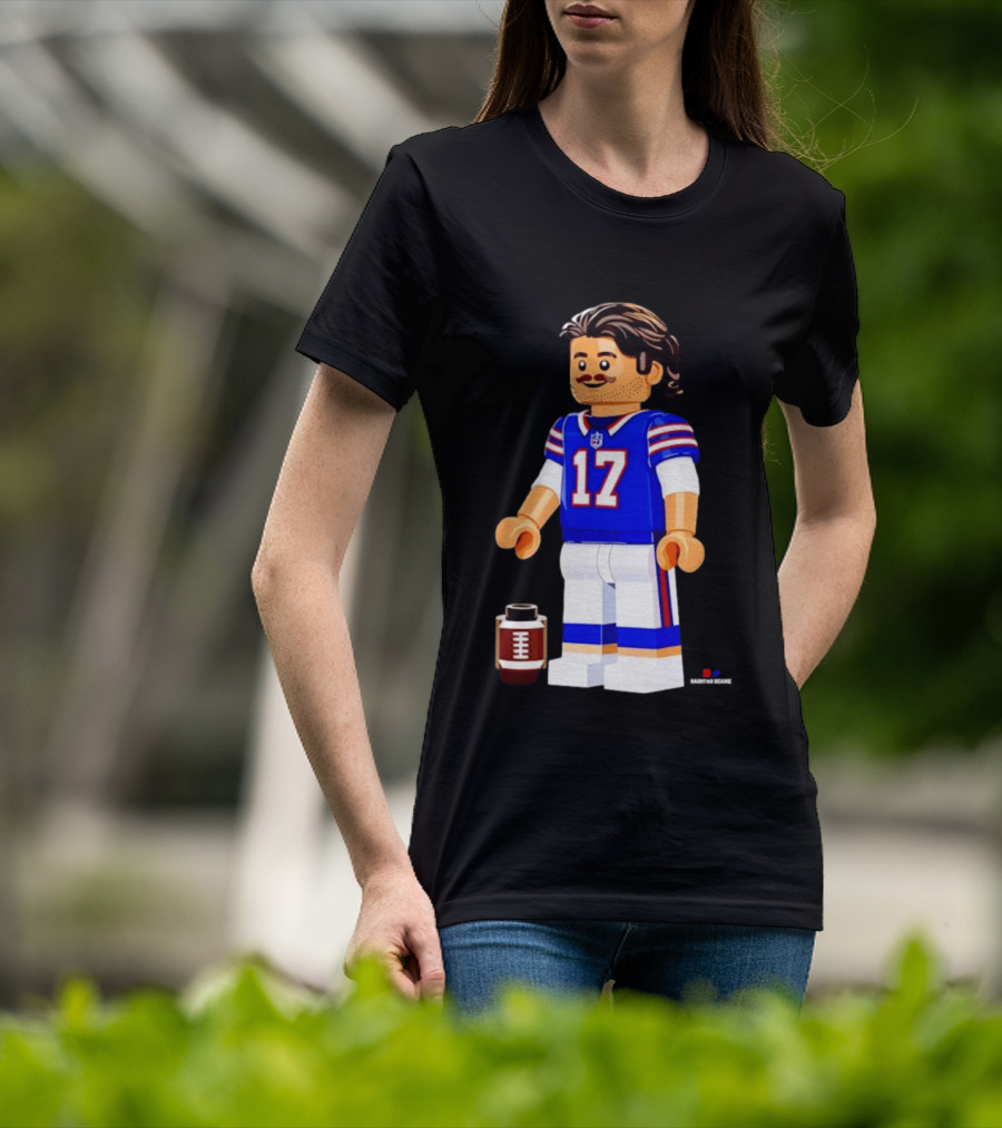 Lego Josh Allen Buffalo Bills 17 Quarterback Minifigure Football Fan Collectible T-Shirt