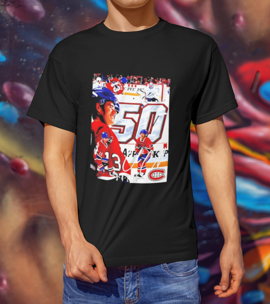 Montreal Canadiens Cole Caufield 50 Goals Celebration 2026 T-Shirt