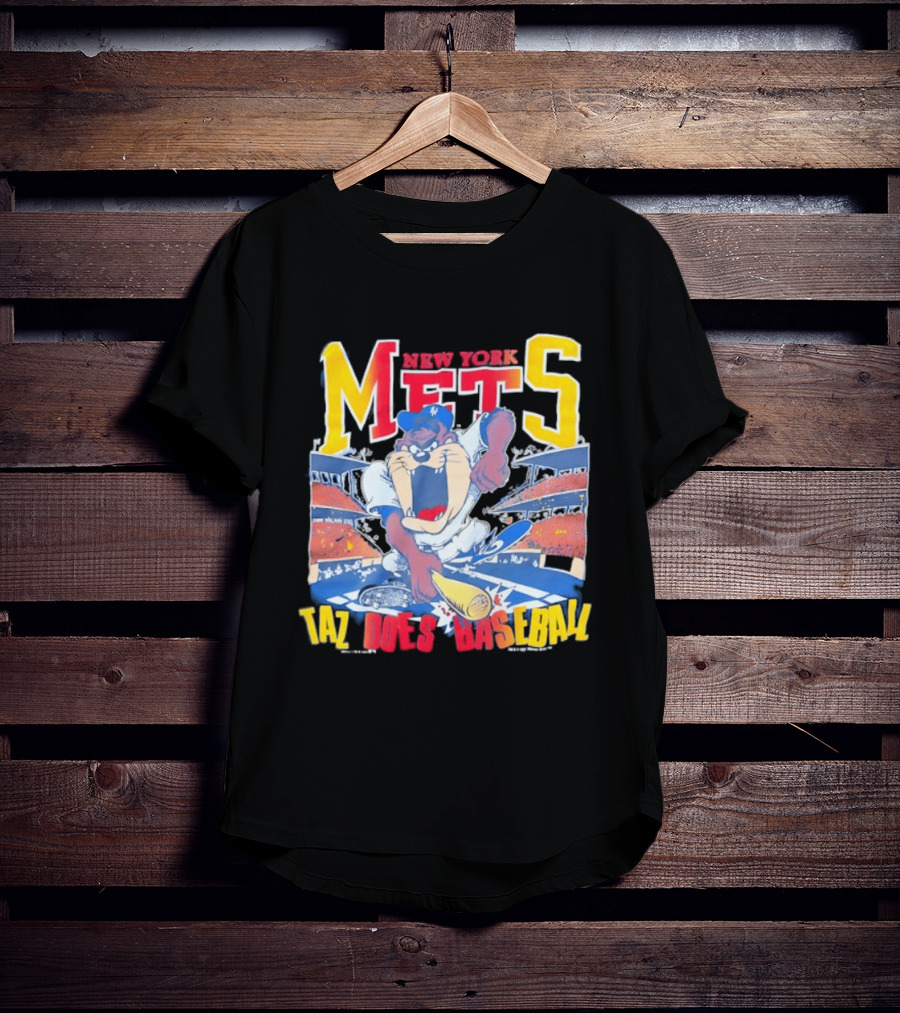 New York Mets Taz Does Baseball Stadium Scene T-Shirt