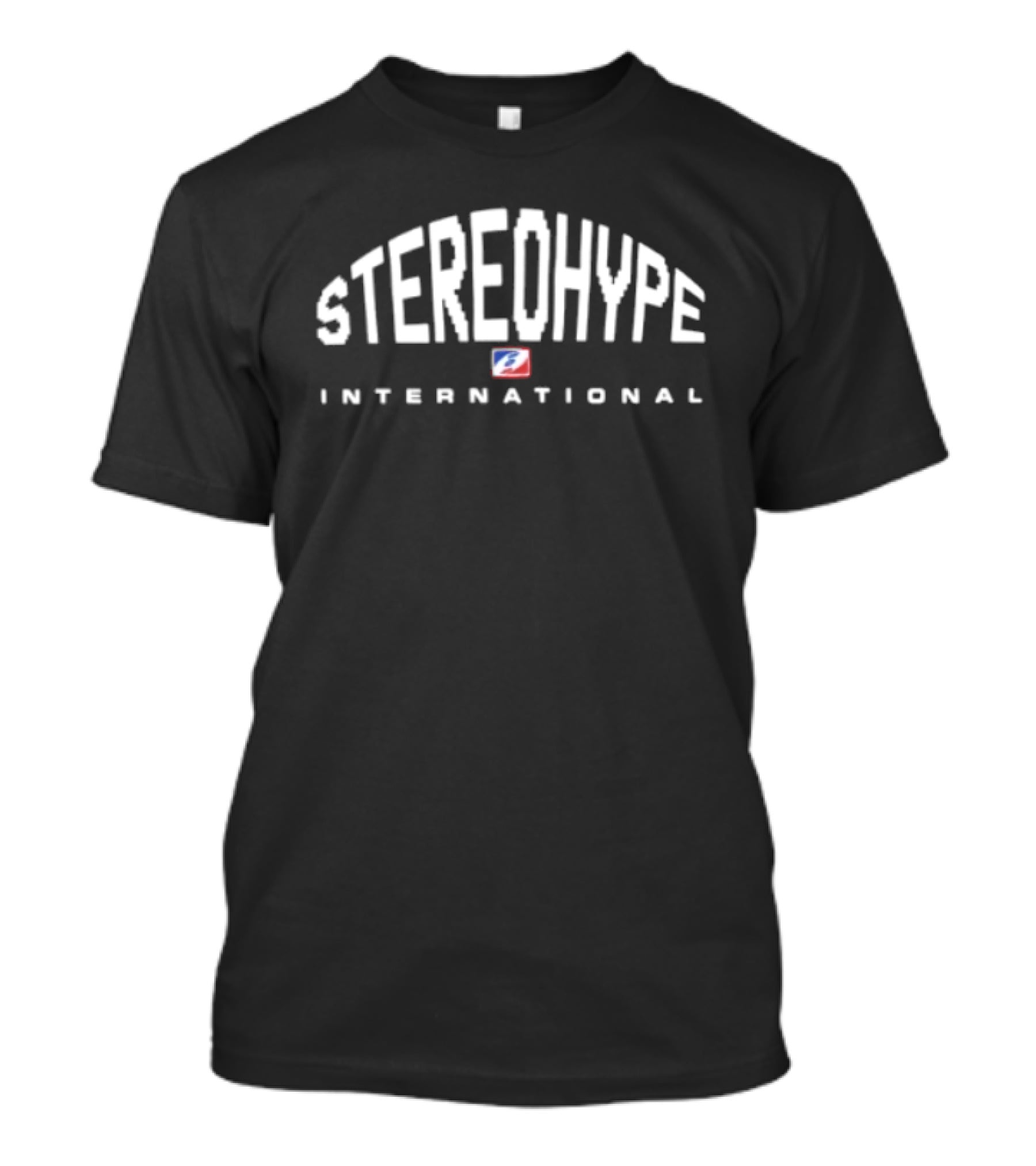 Stereohype International Arch Text With Red Blue Accent T-Shirt