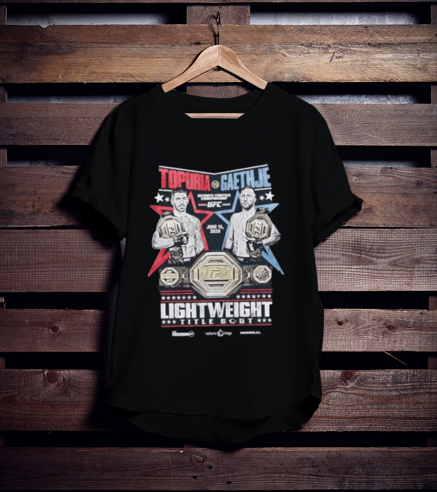 Topuria Vs Gaethje UFC Lightweight Title Bout June 14 2026 Championship T-Shirt