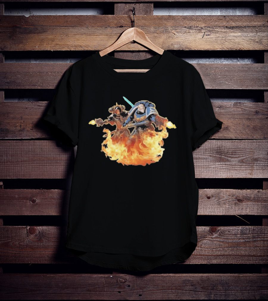 Warhammer 40 000 Boltgun II Double Battle Flames T-Shirt