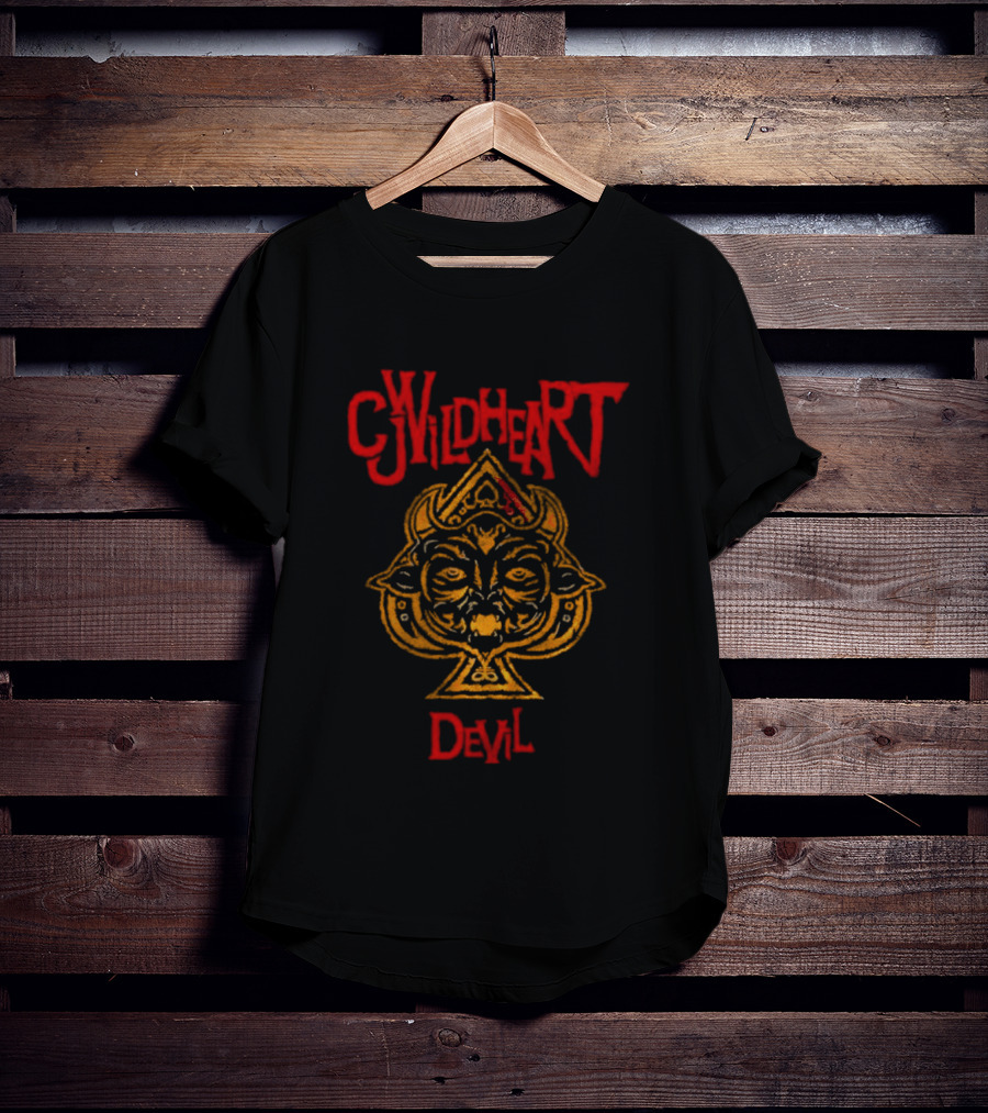 Wildheart Devil Demon Horned Figure Spade Leviathan Cross T-Shirt