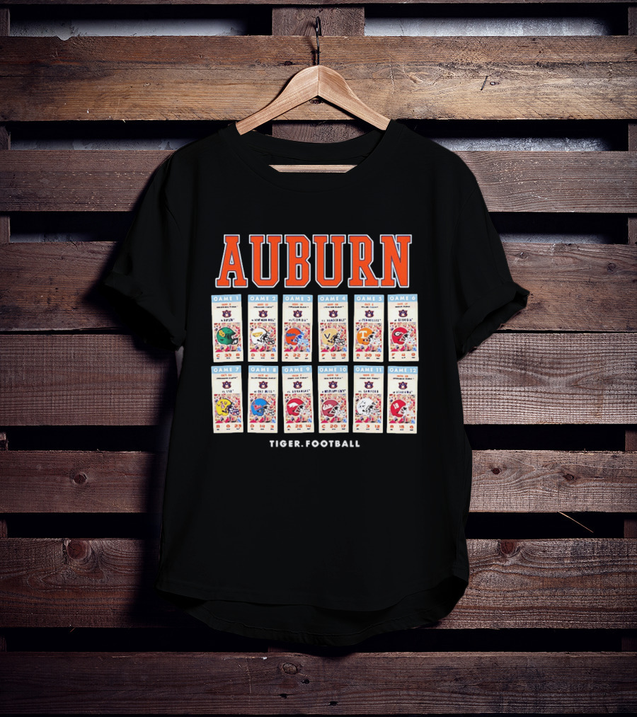 Auburn Football Schedule 2023 Game Days Baylor Florida Vanderbilt Tennessee LSU Alabama T-Shirt