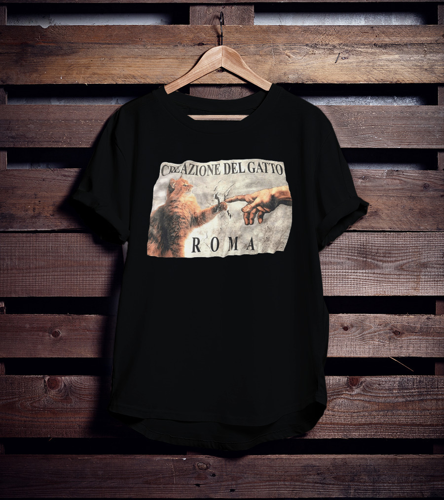 Creazione Del Gatto Cat Artwork Roma T-Shirt