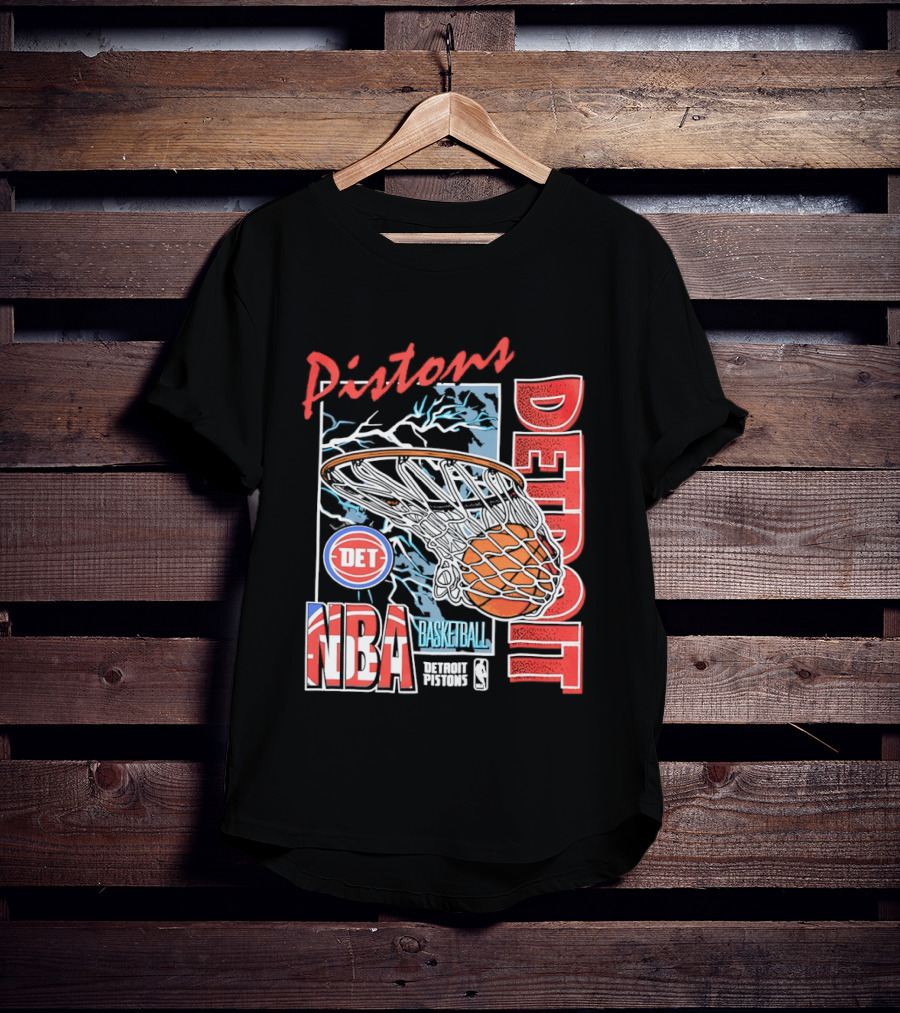 Pistons Detroit NBA Basketball DET Hoops 6 T-Shirt