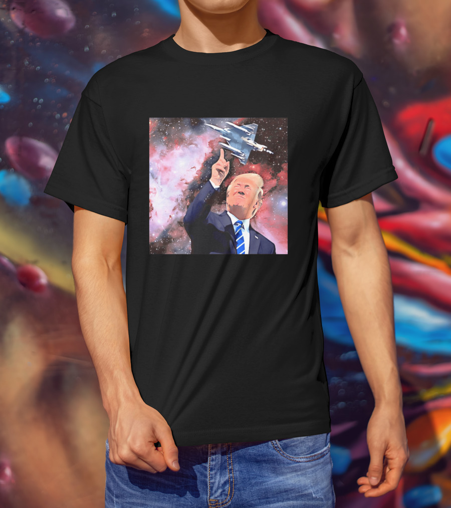 Donald Trump Stellar Commander Galaxy Jet Space Scene T-Shirt