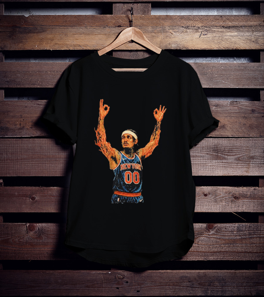 Jordan Clarkson New York Knicks Flaming Arms Basketball Game 1 2026 T-Shirt