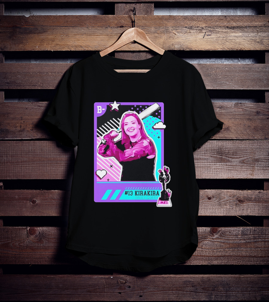 B Kirakira Troll Queen 13 X1 Star Baseball Player Card T-Shirt