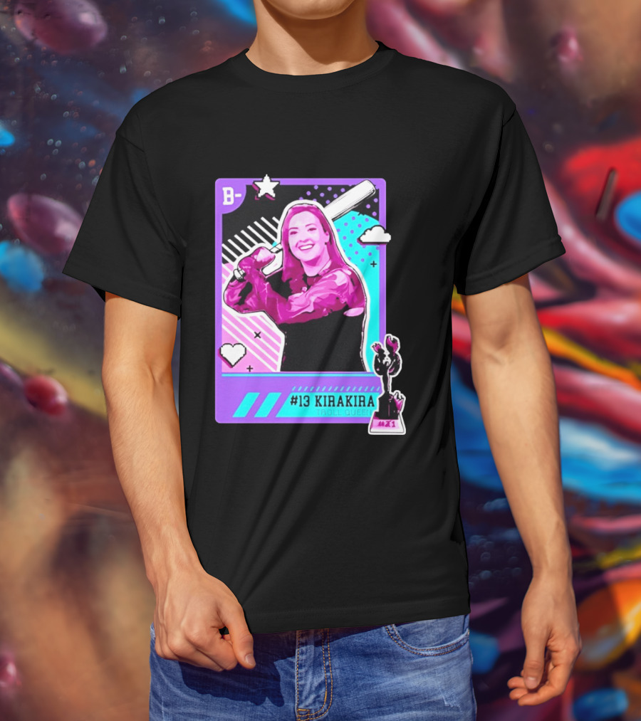 B Kirakira Troll Queen 13 X1 Star Baseball Player Card T-Shirt
