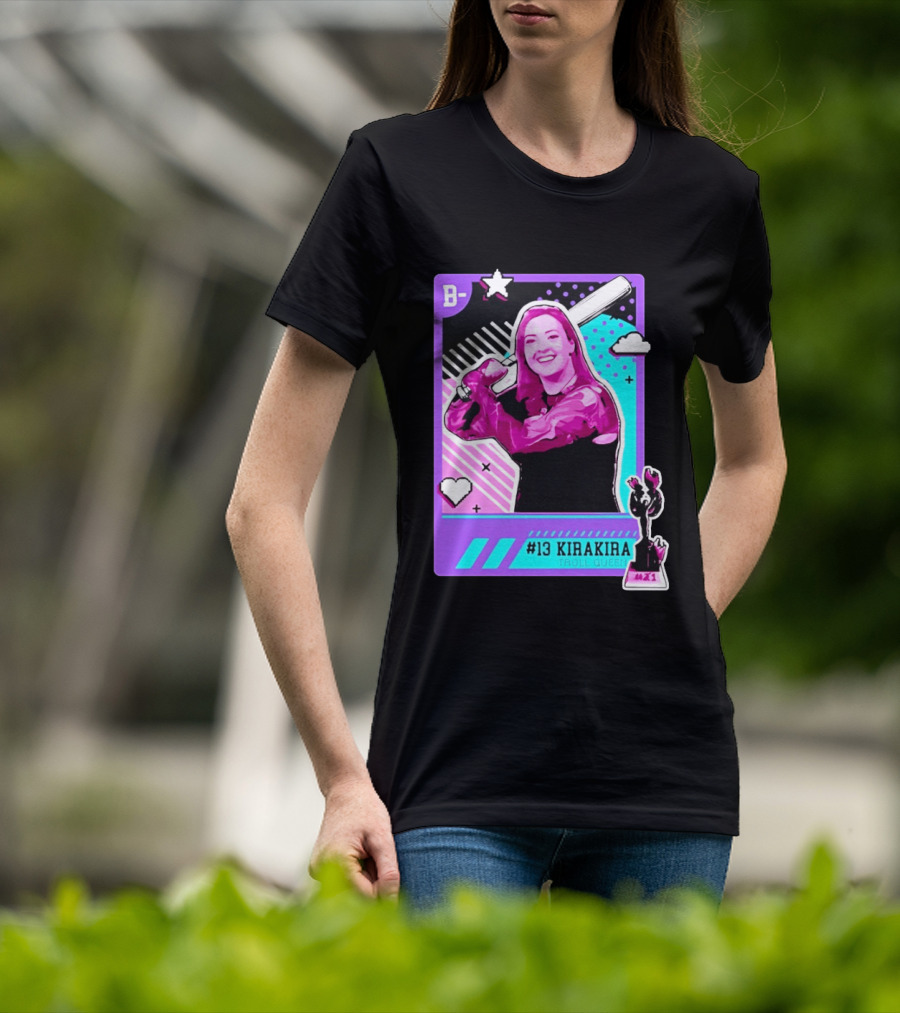 B Kirakira Troll Queen 13 X1 Star Baseball Player Card T-Shirt