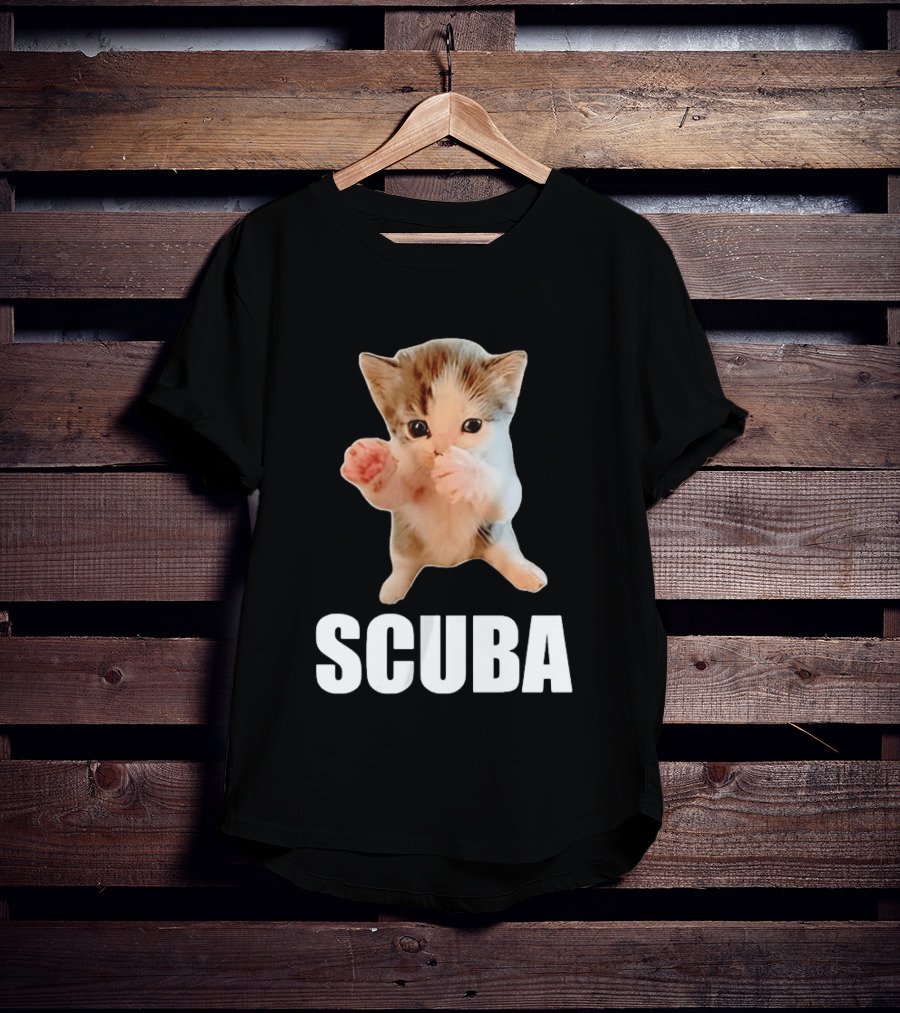 Kitten Cat Feline Pet Animal Martial Arts Scuba Meme Warrior Defender T-Shirt