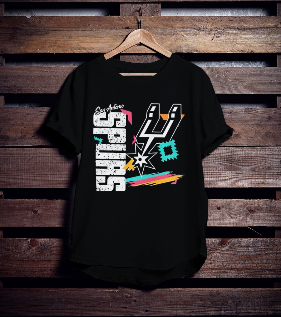 San Antonio Spurs Texas Basketball Retro Style NBA Team T-Shirt