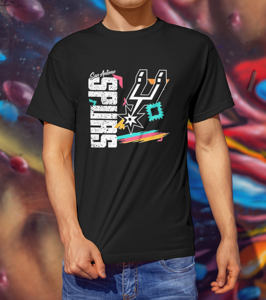 San Antonio Spurs Texas Basketball Retro Style NBA Team T-Shirt