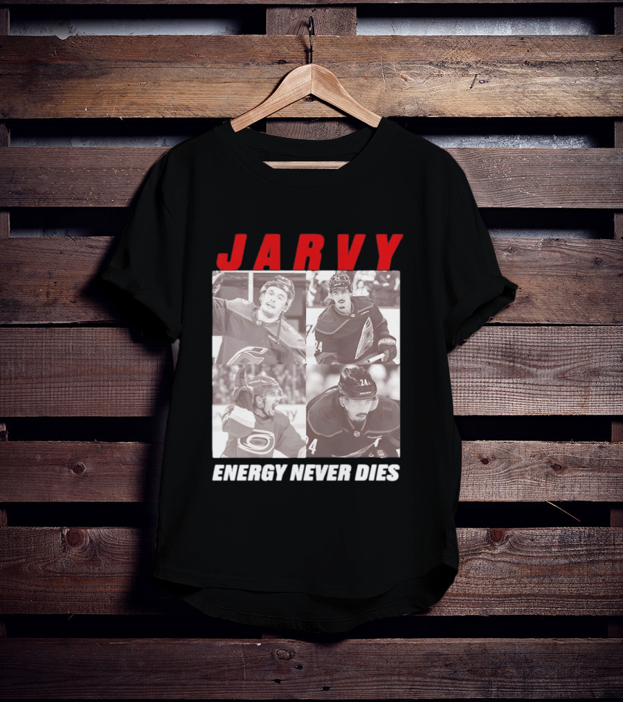 Seth Jarvis Jarvy Carolina Hurricanes Energy Never Dies T-Shirt