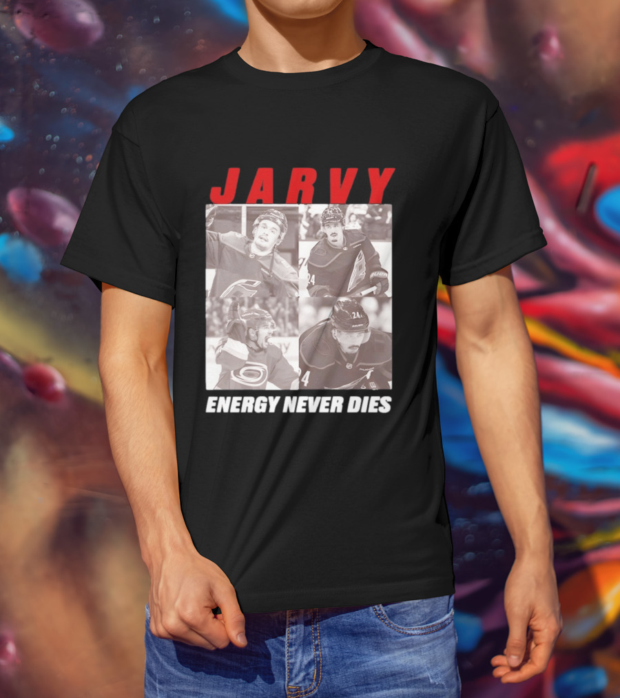Seth Jarvis Jarvy Carolina Hurricanes Energy Never Dies T-Shirt