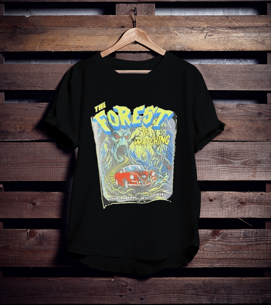 The Forest Is Ing Busch Gardens Williamsburg Red Car And Creepy Trees T-Shirt