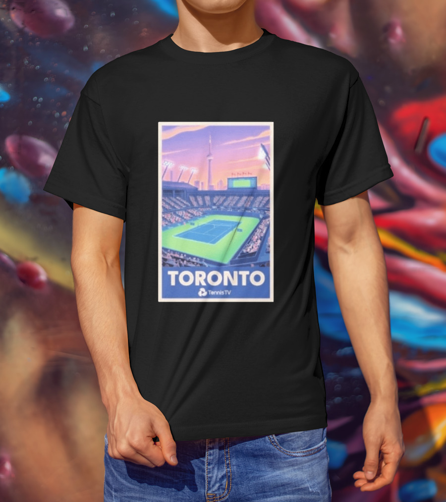 Toronto Tennis Stadium Illustration Tennis TV T-Shirt