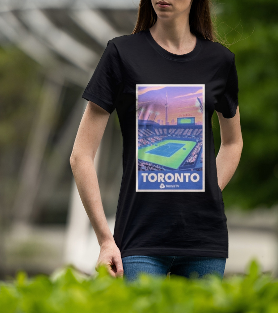 Toronto Tennis Stadium Illustration Tennis TV T-Shirt