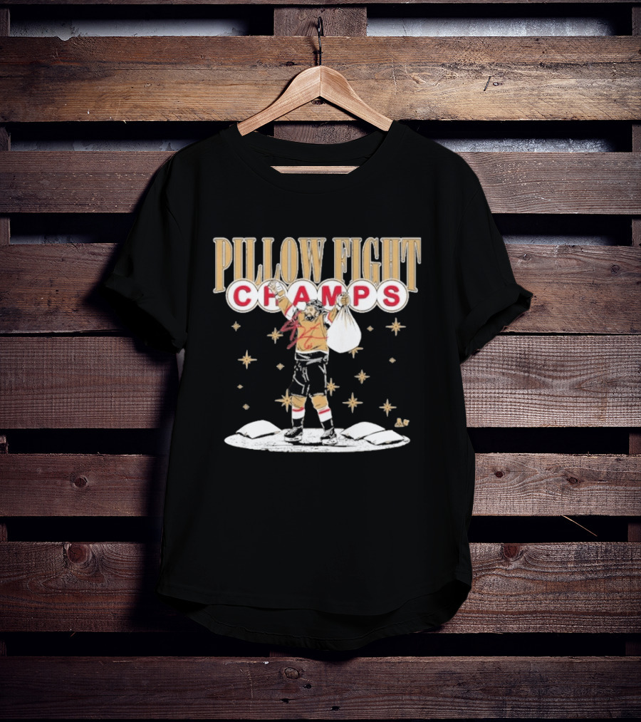 Pillow Fight Champs Vegas Hockey Celebration With Stars And Pillows T-Shirt