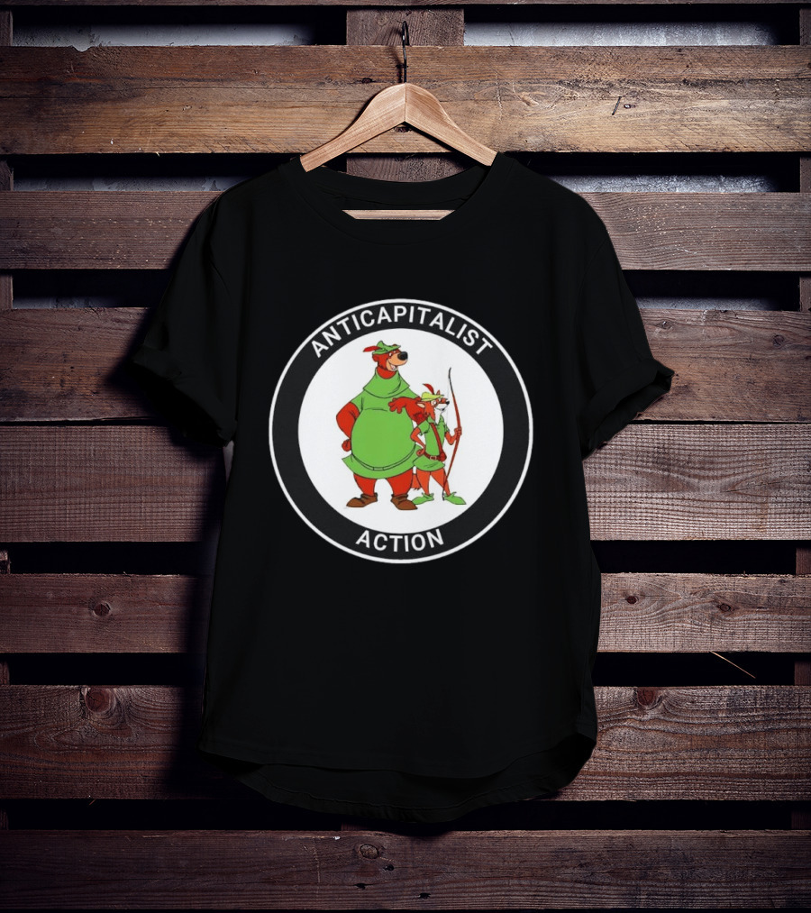 Anticapitalist Action Robin Hood Little John Circle T-Shirt