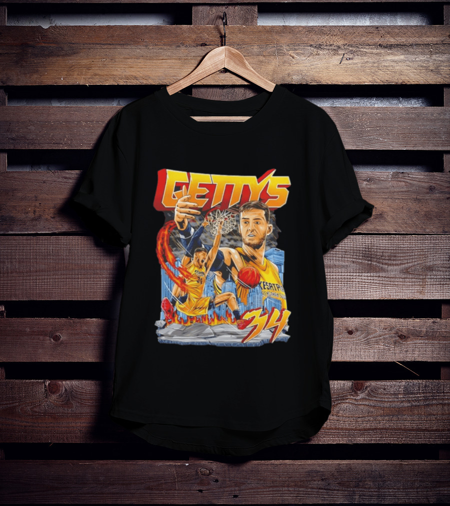GETTYS 34 Kesatria Bengawan Solo Basketball Player Urban Slam Dunk Action T-Shirt