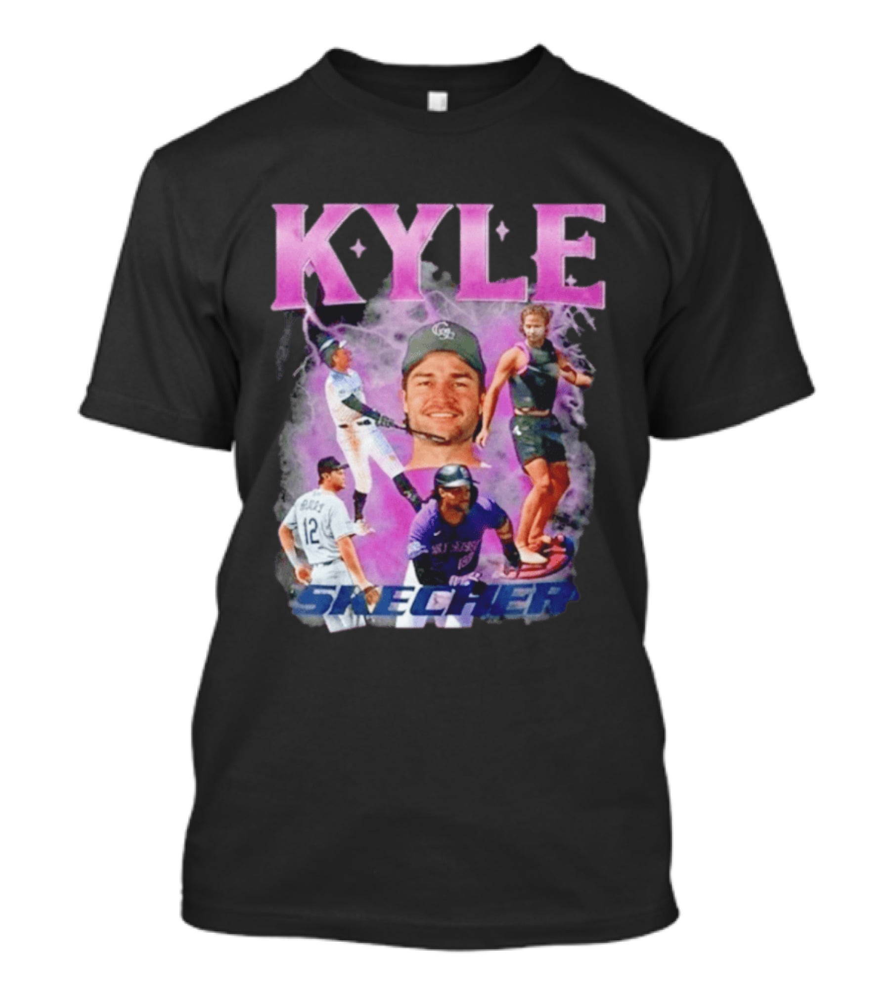 Kyle Skechers Baseball Player Collage T-Shirt