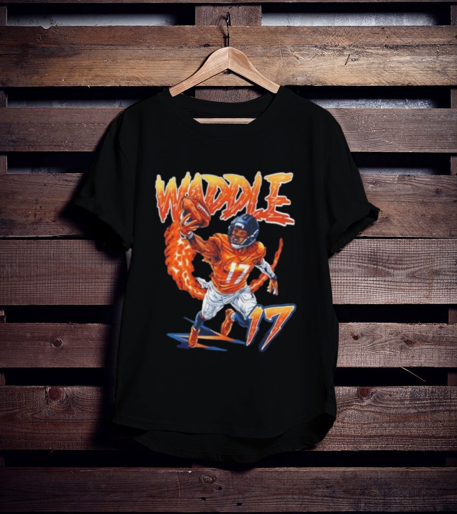 Waddle 17 Football Catch Orange And Blue Player T-Shirt