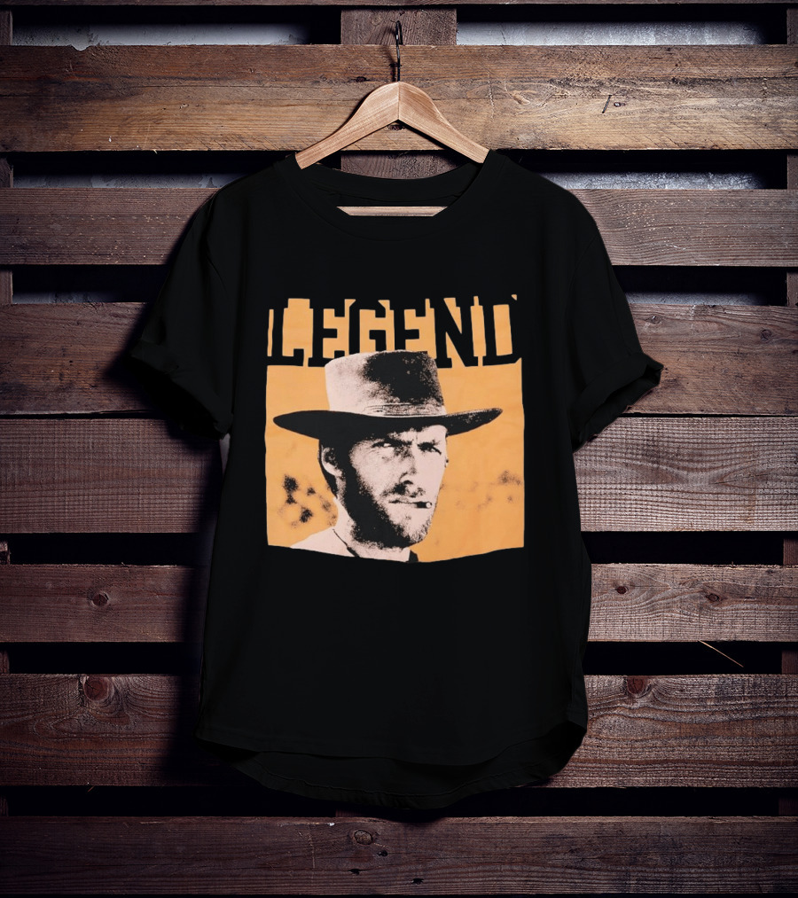 Legend Clint Eastwood Smoking Cigar Classic Western T-Shirt