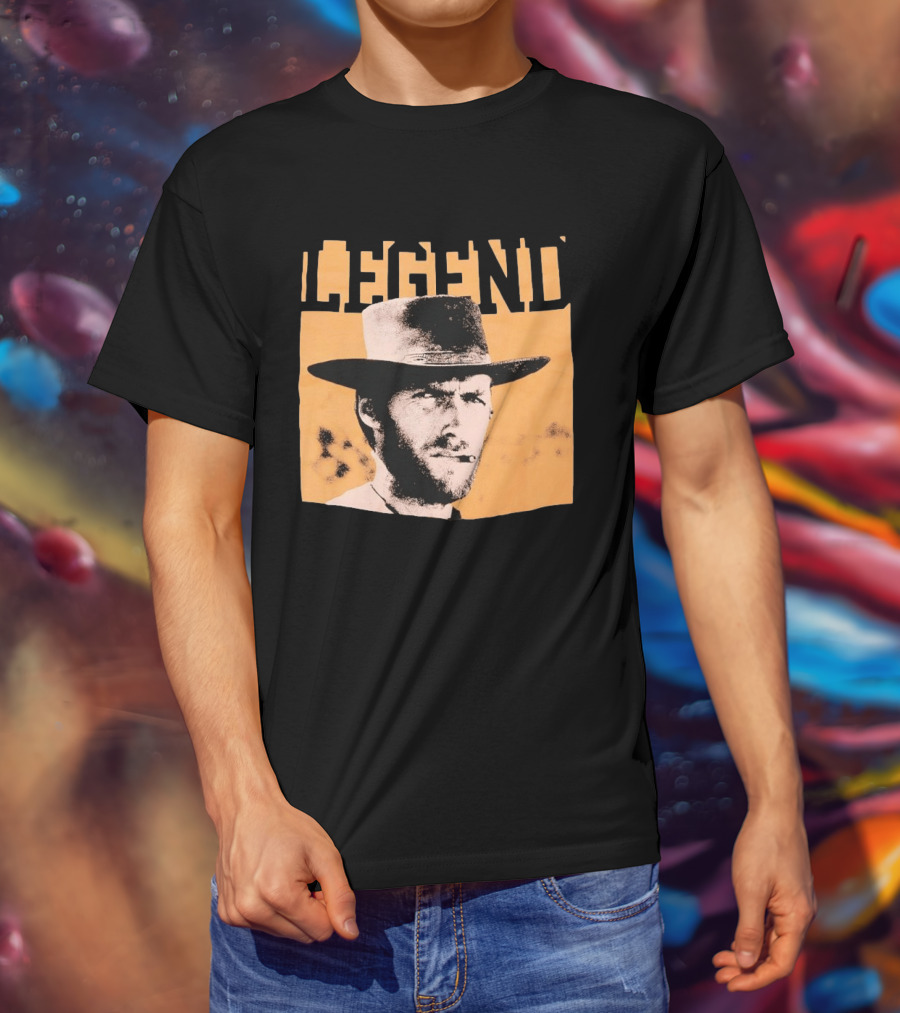 Legend Clint Eastwood Smoking Cigar Classic Western T-Shirt