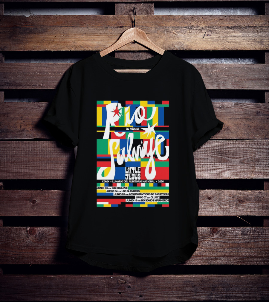 Río Salvaje 10 Años De Little Jesus CDMX Lunario Del Auditorio Nacional 2026 T-Shirt