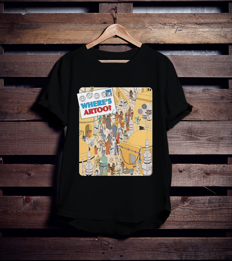 Where's Artoo Star Wars R2 D2 Tatooine Scene T-Shirt