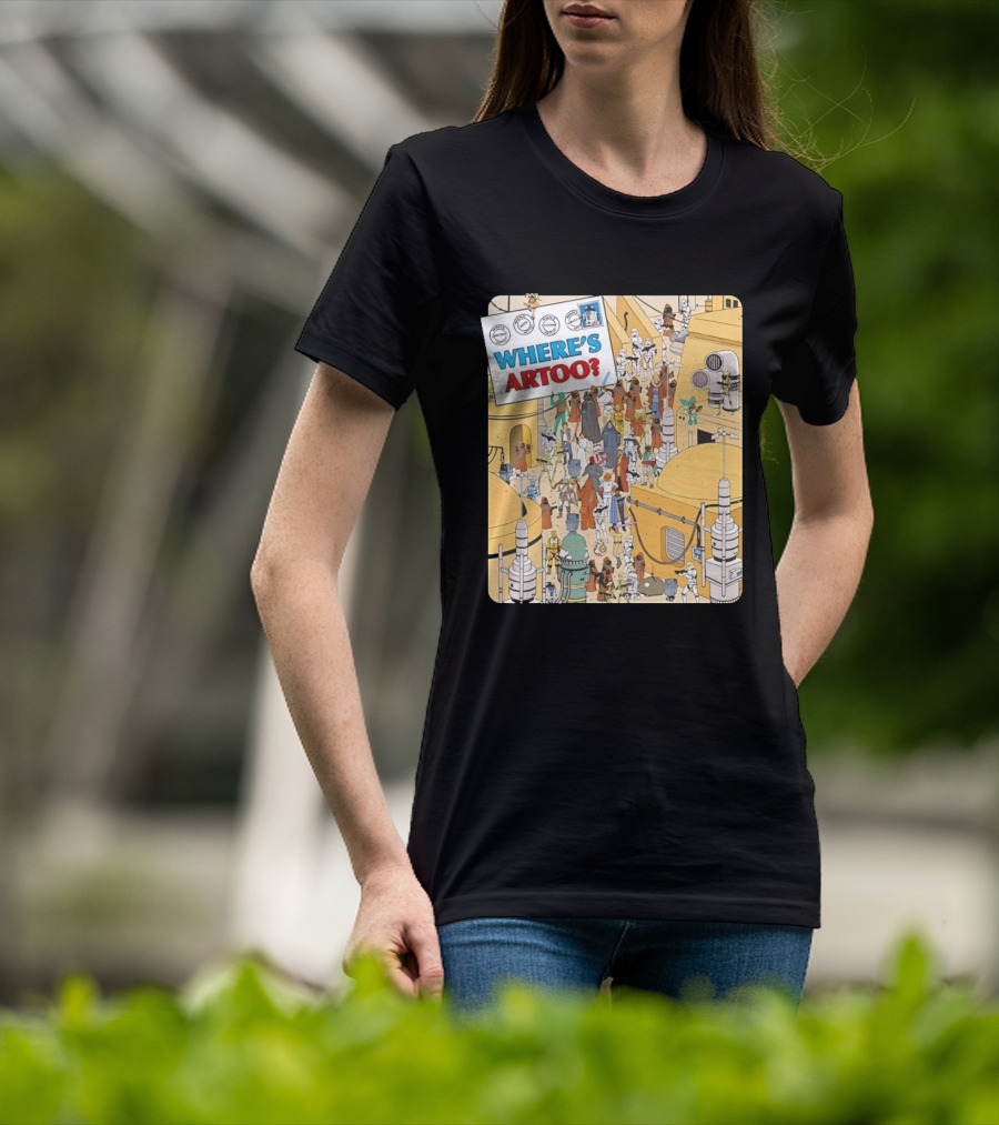 Where's Artoo Star Wars R2 D2 Tatooine Scene T-Shirt
