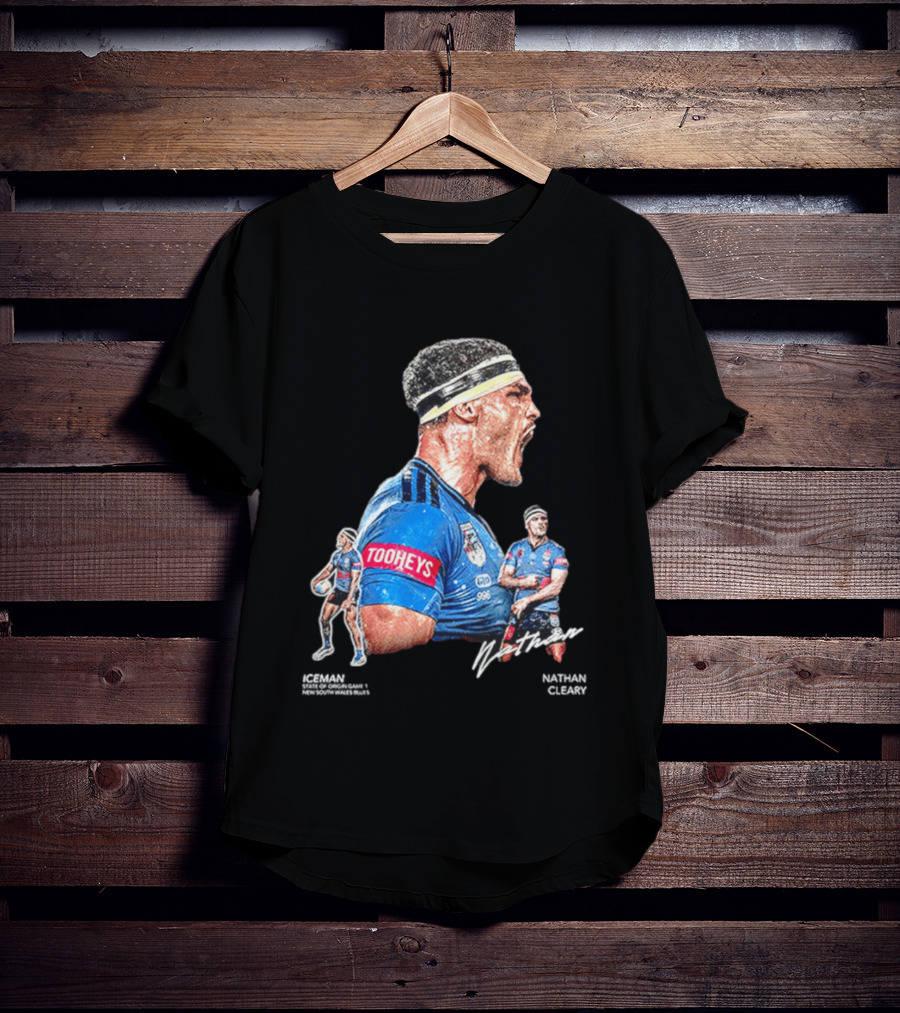 Tooheys Nathan Cleary NSW Blues Rugby Player Collage T-Shirt