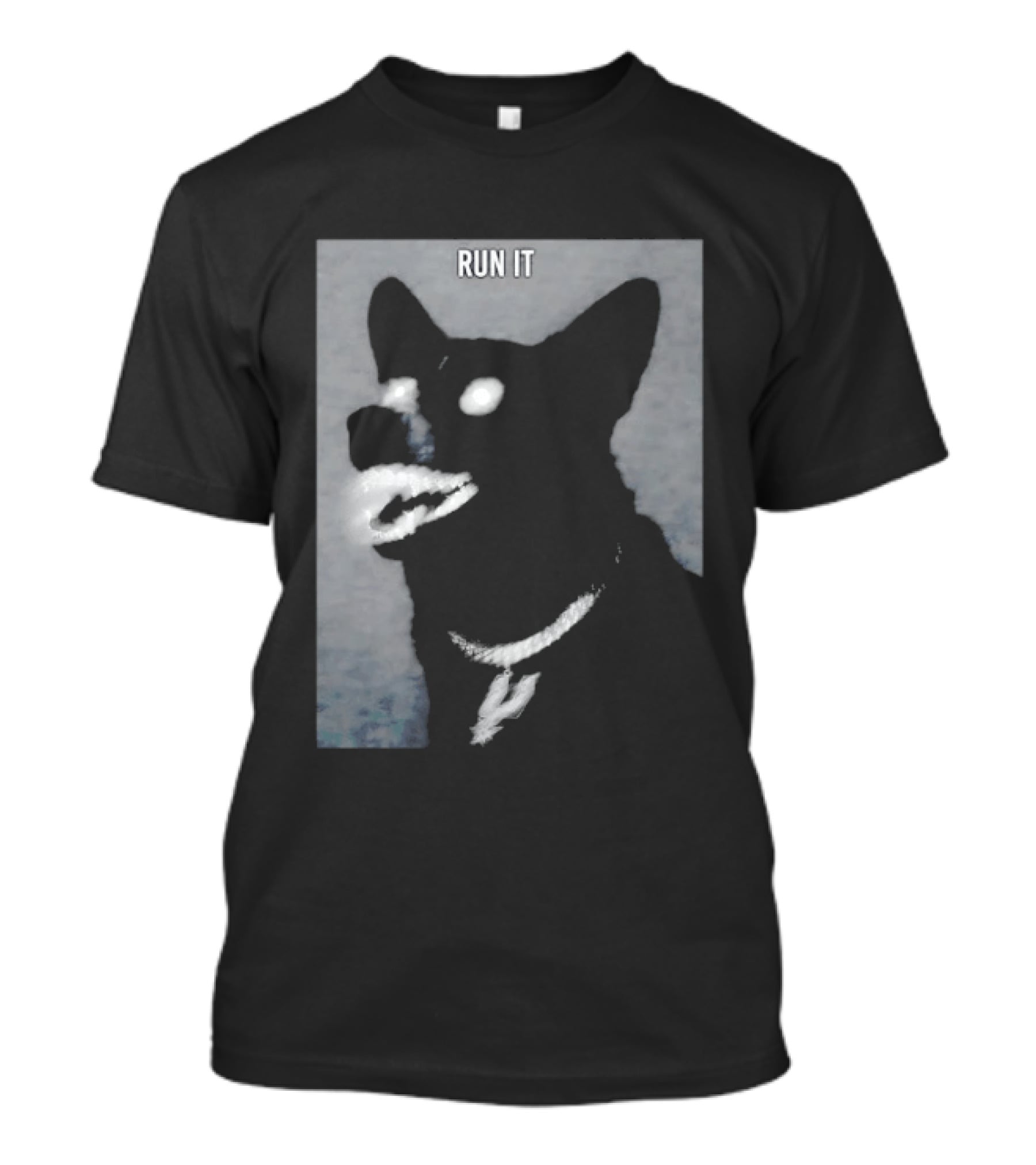 Run It Black Dog Diamond Grill Spurs Pendant T-Shirt