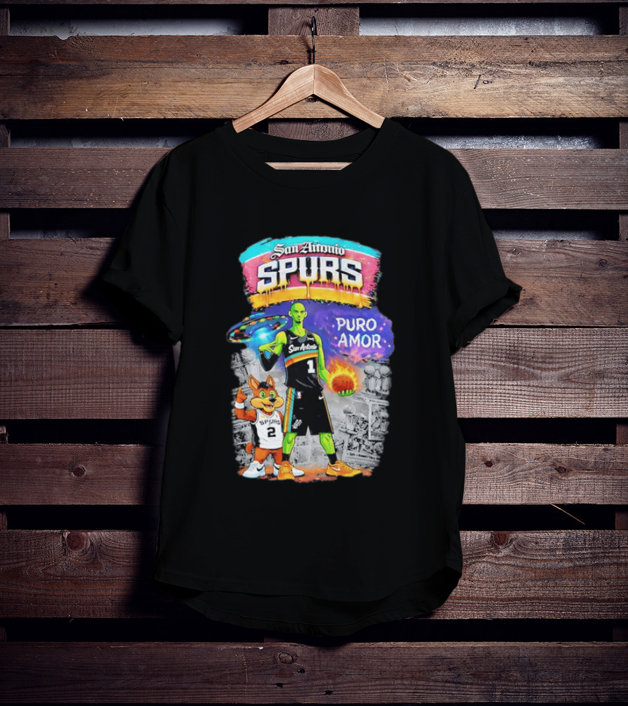 San Antonio Spurs Alien Basketball Puro Amor Fiesta Vibes T-Shirt