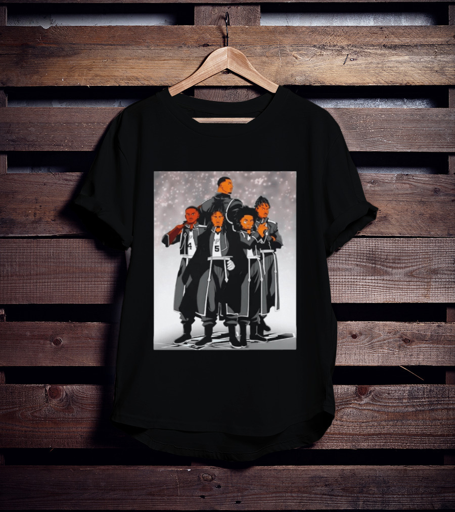 San Antonio Spurs Anime Player Characters 4 5 Basketball Team T-Shirt